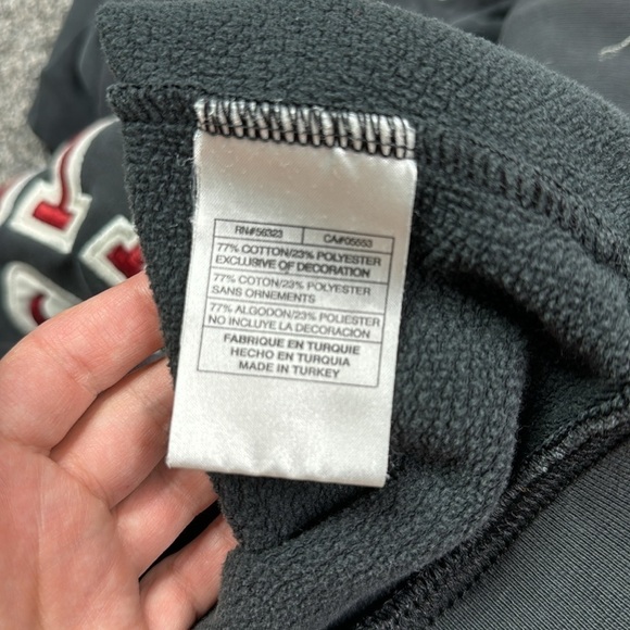 Vintage Nike Spellout Black Hooded Sweatshirt Size Large 90s Grunge - Picture 8 of 12